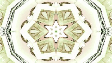 Soyut para kavramı simetrik desen süs dekoratif Kaleidoscope hareketi geometrik daire ve yıldız şekiller
