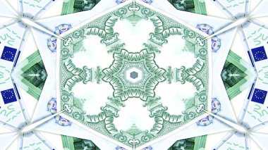 Soyut para kavramı simetrik desen süs dekoratif Kaleidoscope hareketi geometrik daire ve yıldız şekiller