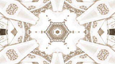 Soyut para kavramı simetrik desen süs dekoratif Kaleidoscope hareketi geometrik daire ve yıldız şekiller