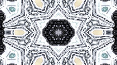 Soyut para kavramı simetrik desen süs dekoratif Kaleidoscope hareketi geometrik daire ve yıldız şekiller