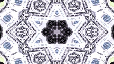 Soyut para kavramı simetrik desen süs dekoratif Kaleidoscope hareketi geometrik daire ve yıldız şekiller