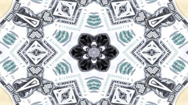 Soyut para kavramı simetrik desen süs dekoratif Kaleidoscope hareketi geometrik daire ve yıldız şekiller