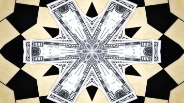 Soyut para kavramı simetrik desen süs dekoratif Kaleidoscope hareketi geometrik daire ve yıldız şekiller