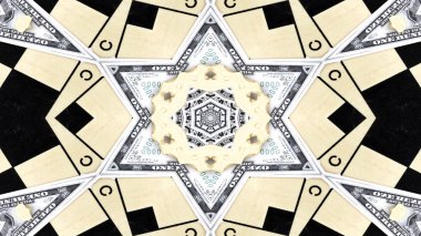 Soyut para kavramı simetrik desen süs dekoratif Kaleidoscope hareketi geometrik daire ve yıldız şekiller