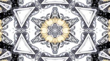 Soyut para kavramı simetrik desen süs dekoratif Kaleidoscope hareketi geometrik daire ve yıldız şekiller