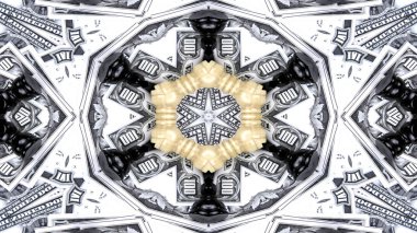 Soyut para kavramı simetrik desen süs dekoratif Kaleidoscope hareketi geometrik daire ve yıldız şekiller