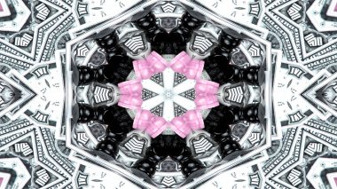 Soyut para kavramı simetrik desen süs dekoratif Kaleidoscope hareketi geometrik daire ve yıldız şekiller