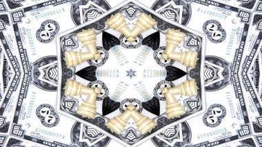 Soyut para kavramı simetrik desen süs dekoratif Kaleidoscope hareketi geometrik daire ve yıldız şekiller