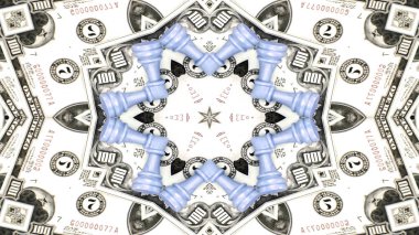 Soyut para kavramı simetrik desen süs dekoratif Kaleidoscope hareketi geometrik daire ve yıldız şekiller