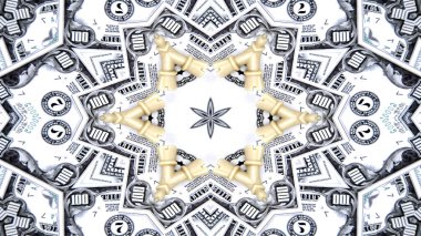 Soyut para kavramı simetrik desen süs dekoratif Kaleidoscope hareketi geometrik daire ve yıldız şekiller