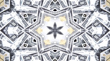 Soyut para kavramı simetrik desen süs dekoratif Kaleidoscope hareketi geometrik daire ve yıldız şekiller