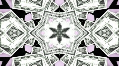 Soyut para kavramı simetrik desen süs dekoratif Kaleidoscope hareketi geometrik daire ve yıldız şekiller