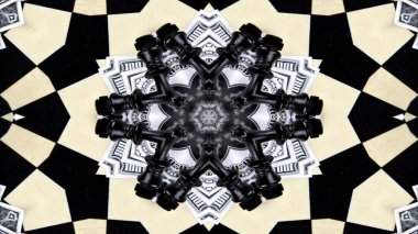 Soyut para kavramı simetrik desen süs dekoratif Kaleidoscope hareketi geometrik daire ve yıldız şekiller