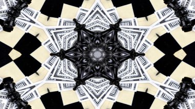 Soyut para kavramı simetrik desen süs dekoratif Kaleidoscope hareketi geometrik daire ve yıldız şekiller
