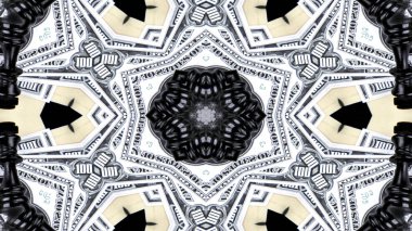 Soyut para kavramı simetrik desen süs dekoratif Kaleidoscope hareketi geometrik daire ve yıldız şekiller