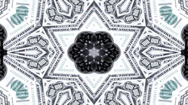 Soyut para kavramı simetrik desen süs dekoratif Kaleidoscope hareketi geometrik daire ve yıldız şekiller