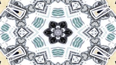 Soyut para kavramı simetrik desen süs dekoratif Kaleidoscope hareketi geometrik daire ve yıldız şekiller