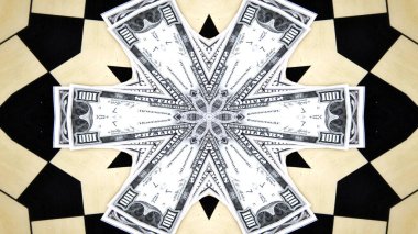 Soyut para kavramı simetrik desen süs dekoratif Kaleidoscope hareketi geometrik daire ve yıldız şekiller