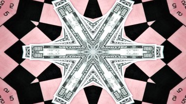 Soyut para kavramı simetrik desen süs dekoratif Kaleidoscope hareketi geometrik daire ve yıldız şekiller