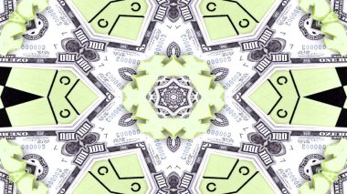 Soyut para kavramı simetrik desen süs dekoratif Kaleidoscope hareketi geometrik daire ve yıldız şekiller