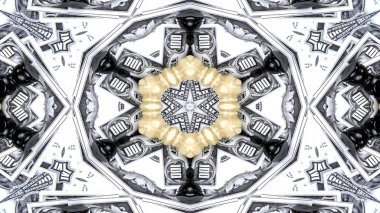 Soyut para kavramı simetrik desen süs dekoratif Kaleidoscope hareketi geometrik daire ve yıldız şekiller