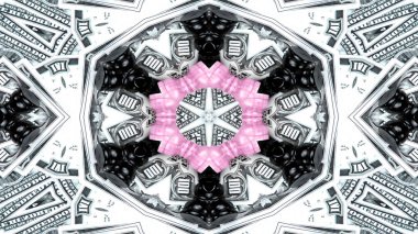 Soyut para kavramı simetrik desen süs dekoratif Kaleidoscope hareketi geometrik daire ve yıldız şekiller