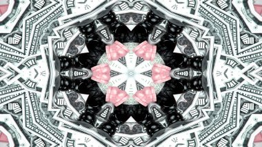 Soyut para kavramı simetrik desen süs dekoratif Kaleidoscope hareketi geometrik daire ve yıldız şekiller