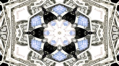 Soyut para kavramı simetrik desen süs dekoratif Kaleidoscope hareketi geometrik daire ve yıldız şekiller