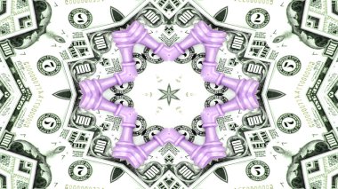 Soyut para kavramı simetrik desen süs dekoratif Kaleidoscope hareketi geometrik daire ve yıldız şekiller