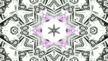 Soyut para kavramı simetrik desen süs dekoratif Kaleidoscope hareketi geometrik daire ve yıldız şekiller