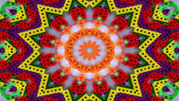 Abstraktní Čísla Písmena Koncept Symetrický Vzor Okrasné Dekorativní Kaleidoskop Hnutí — Stock fotografie