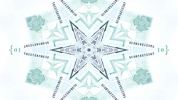 Abstract Money Concept Symmetric Pattern Ornamental Decorative Kaleidoscope Movement Geometric Circle and Star Shapes