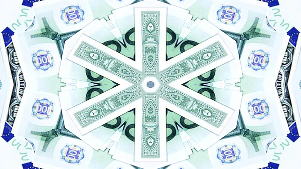 Soyut para kavramı simetrik desen süs dekoratif Kaleidoscope hareketi geometrik daire ve yıldız şekiller