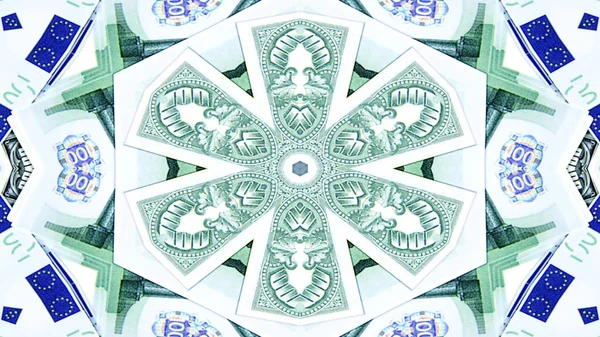 Soyut para kavramı simetrik desen süs dekoratif Kaleidoscope hareketi geometrik daire ve yıldız şekiller