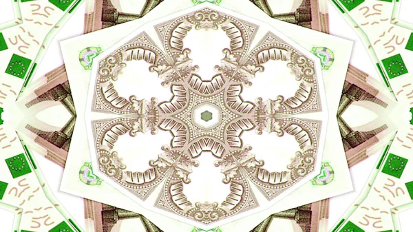 Soyut para kavramı simetrik desen süs dekoratif Kaleidoscope hareketi geometrik daire ve yıldız şekiller
