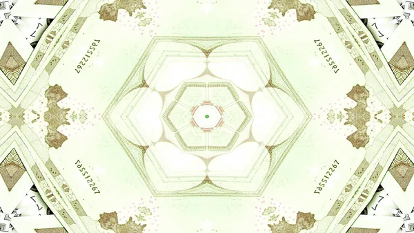 Soyut para kavramı simetrik desen süs dekoratif Kaleidoscope hareketi geometrik daire ve yıldız şekiller