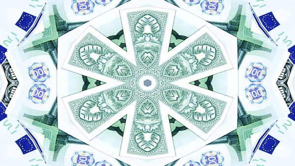Soyut para kavramı simetrik desen süs dekoratif Kaleidoscope hareketi geometrik daire ve yıldız şekiller