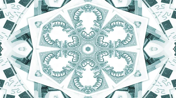 Soyut para kavramı simetrik desen süs dekoratif Kaleidoscope hareketi geometrik daire ve yıldız şekiller