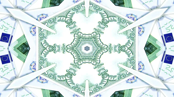 Soyut para kavramı simetrik desen süs dekoratif Kaleidoscope hareketi geometrik daire ve yıldız şekiller