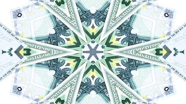 Soyut para kavramı simetrik desen süs dekoratif Kaleidoscope hareketi geometrik daire ve yıldız şekiller