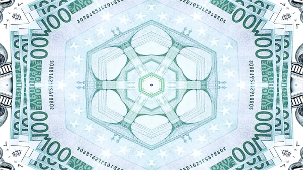 Abstract Money Concept Symmetric Pattern Ornamental Decorative Kaleidoscope Movement Geometric — Stock Photo, Image