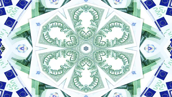 Soyut para kavramı simetrik desen süs dekoratif Kaleidoscope hareketi geometrik daire ve yıldız şekiller