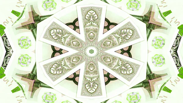 Soyut para kavramı simetrik desen süs dekoratif Kaleidoscope hareketi geometrik daire ve yıldız şekiller