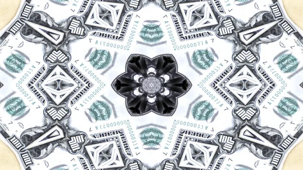Soyut para kavramı simetrik desen süs dekoratif Kaleidoscope hareketi geometrik daire ve yıldız şekiller