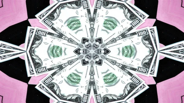 Soyut para kavramı simetrik desen süs dekoratif Kaleidoscope hareketi geometrik daire ve yıldız şekiller