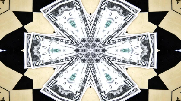 Soyut para kavramı simetrik desen süs dekoratif Kaleidoscope hareketi geometrik daire ve yıldız şekiller