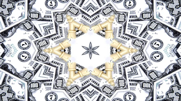 Soyut para kavramı simetrik desen süs dekoratif Kaleidoscope hareketi geometrik daire ve yıldız şekiller