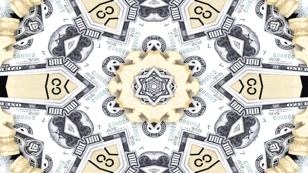 Soyut para kavramı simetrik desen süs dekoratif Kaleidoscope hareketi geometrik daire ve yıldız şekiller