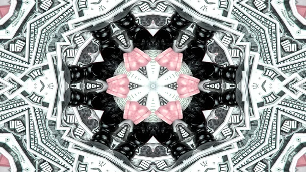 Soyut para kavramı simetrik desen süs dekoratif Kaleidoscope hareketi geometrik daire ve yıldız şekiller