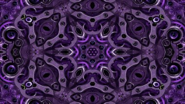 Metal Sanayi ve teknoloji kavramı simetrik desen süs dekoratif Kaleidoscope hareketi geometrik daire ve yıldız şekiller soyut